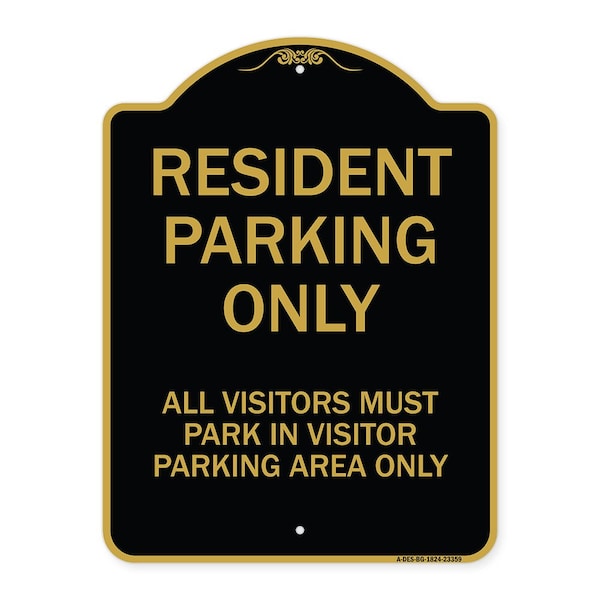 Parking Resident Parking Only All Visitors Must Park in Visitor Parking Area Only, BG-1824-23359